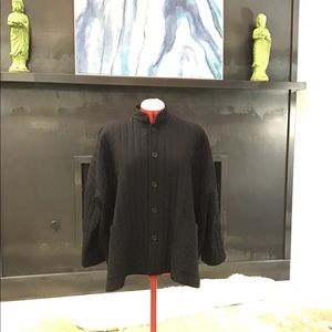 Quilted Black Button Front